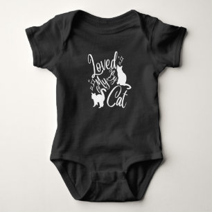 Body Para Bebé Amado Por Mi Gato En Blanco