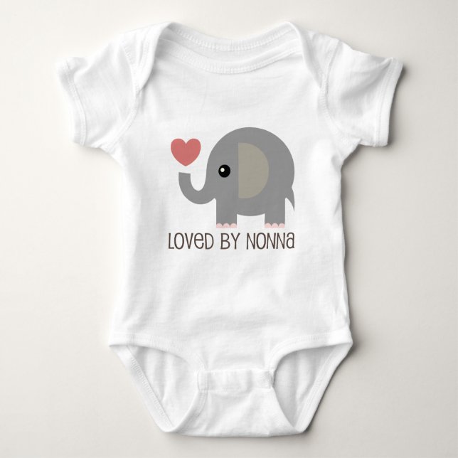 Body Para Bebé Amado Por Nonna Heart Elephant (Anverso)