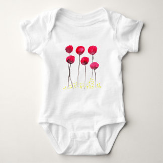 Body Para Bebé Amapolas hermosas de la acuarela