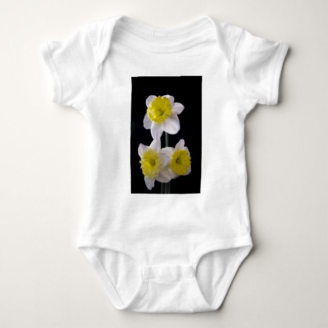 Body Para Bebé Amarillo sobre Daffodil Blanco (Anverso)