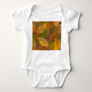 Body Para Bebé Amarillo vintage: Elegancia Oscura y Leafy.