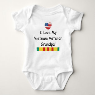 Body Para Bebé Ame mi mono del abuelo del veterano de Vietnam
