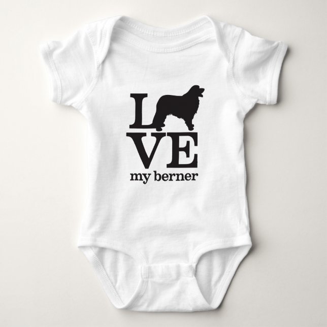 Body Para Bebé Ame mi perro de montaña de Bernese (Anverso)