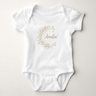 Body Para Bebé Amelia Custom Name Baby Bodysuit - Elegant Celesti