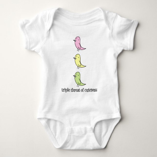 Body Para Bebé Amenaza triple del Cuteness (Anverso)