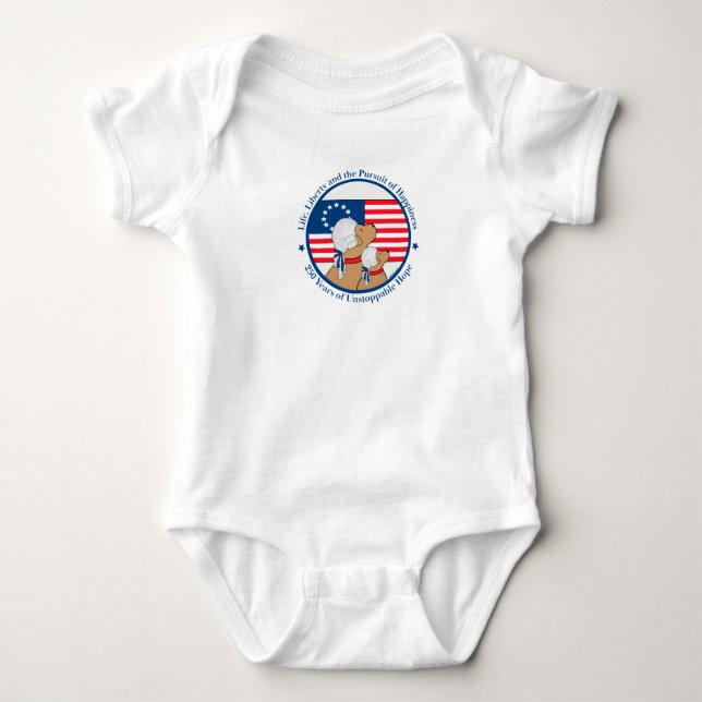 Body Para Bebé America 250 Year Founding Fathers Baby (Anverso)