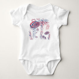 Body Para Bebé  America Patriotic Fireworks 4th of July 