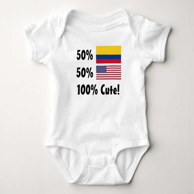 Body Para Bebé Americano colombiano del 50% el 50% el 100% lindo (Anverso)