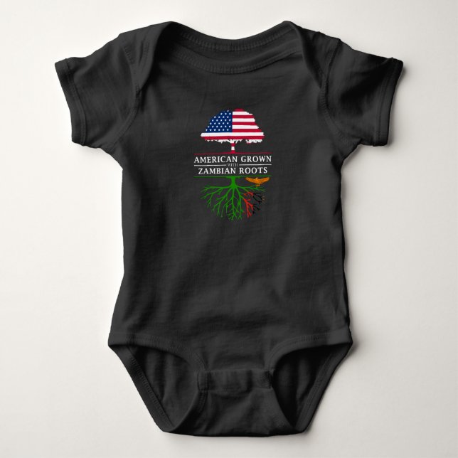 Body Para Bebé Americano crecido con diseño zambiano   de Zambia (Anverso)
