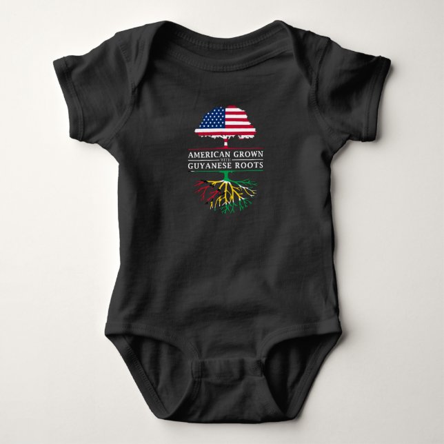 Body Para Bebé Americano crecido con el diseño de Guyana   de las (Anverso)