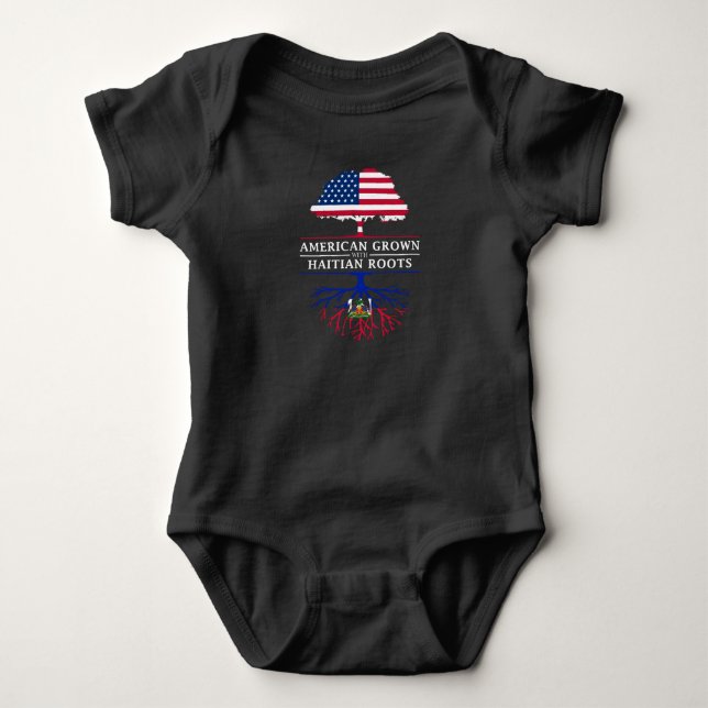 Body Para Bebé Americano crecido con el diseño de Haití   de las (Anverso)