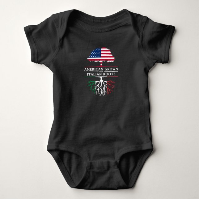 Body Para Bebé Americano crecido con el diseño de Italia   de las (Anverso)