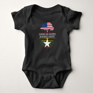 Body Para Bebé Americano crecido con el diseño de Myanmar   de