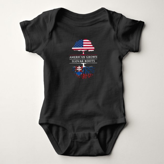 Body Para Bebé Americano crecido con el diseño eslovaco   de (Anverso)