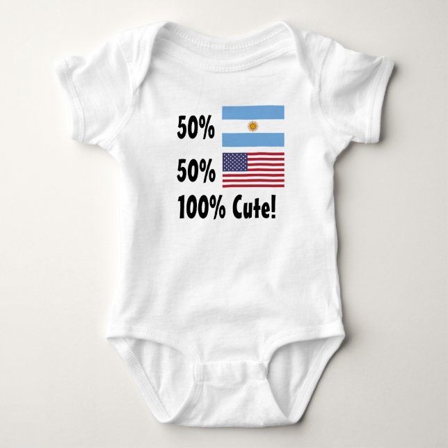 Body Para Bebé Americano del argentino el 50% del 50% el 100% (Anverso)