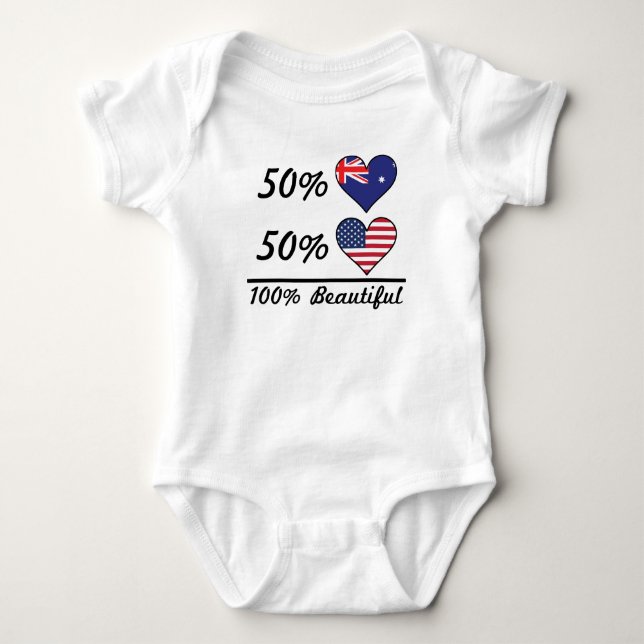 Body Para Bebé Americano del australiano el 50% del 50% el 100% (Anverso)