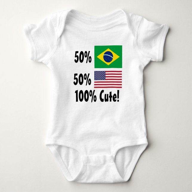 Body Para Bebé Americano del brasilen@o el 50% del 50% el 100% (Anverso)