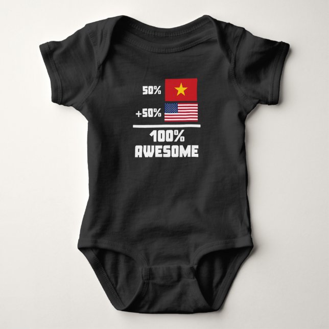 Body Para Bebé Americano vietnamita impresionante (Anverso)