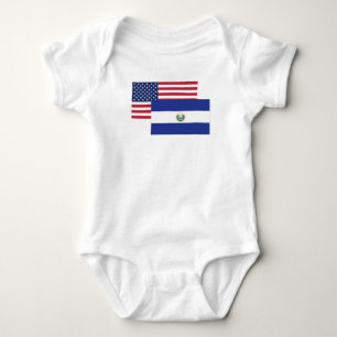 Body Para Bebé Americano y bandera del EL salvadoreño
