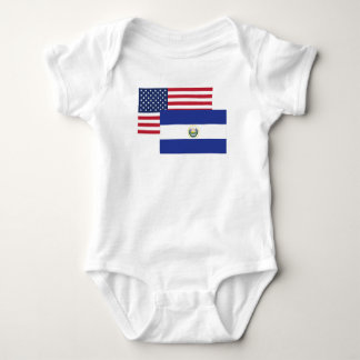 Body Para Bebé Americano y bandera del EL salvadoreño