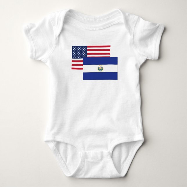 Body Para Bebé Americano y bandera del EL salvadoreño (Anverso)