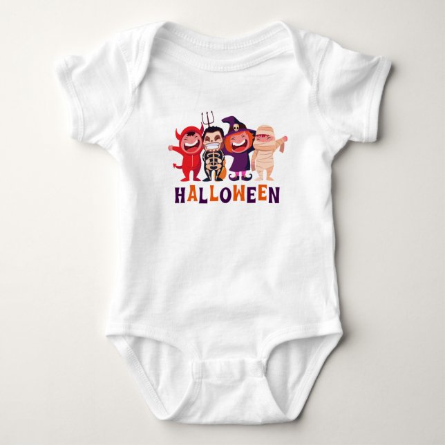 Body Para Bebé Amigos de Halloween | Primer Halloween bebé (Anverso)