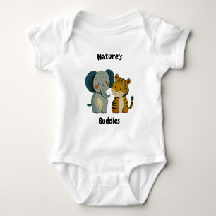 Body Para Bebé Amigos de la Naturaleza Elefante y Tigre - Amigos 