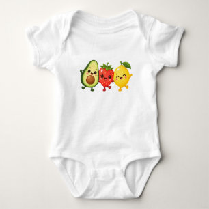 Body Para Bebé Amigos Frutales Felices