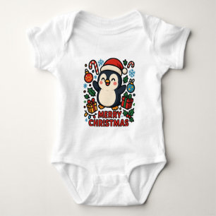 Body Para Bebé AMITA - Pingüino Feliz Navidad