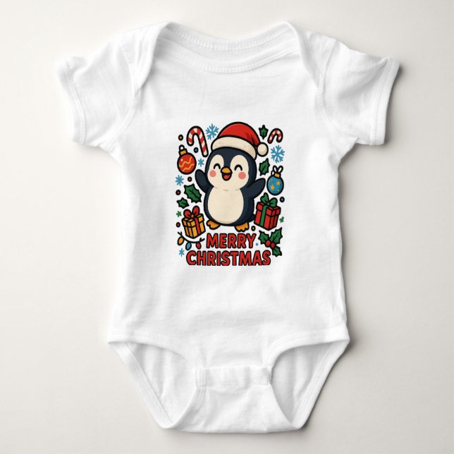 Body Para Bebé AMITA - Pingüino Feliz Navidad (Anverso)