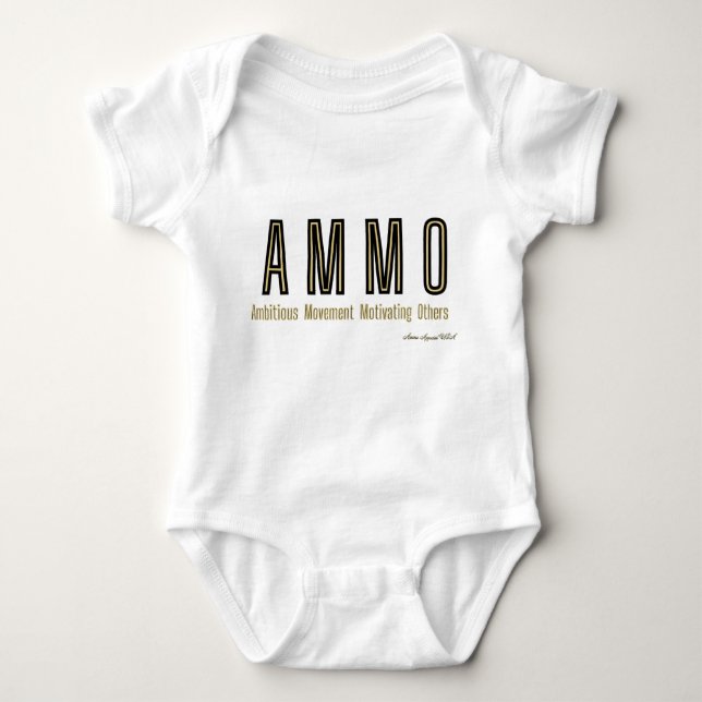 Body Para Bebé Ammo Apparel acrónimo estadounidense Unisex (Anverso)