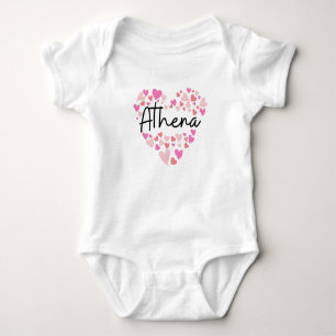 Body Para Bebé Amo a Athena - corazones para Athena
