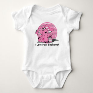 Body Para Bebé Amo a los Elefantes Rosa