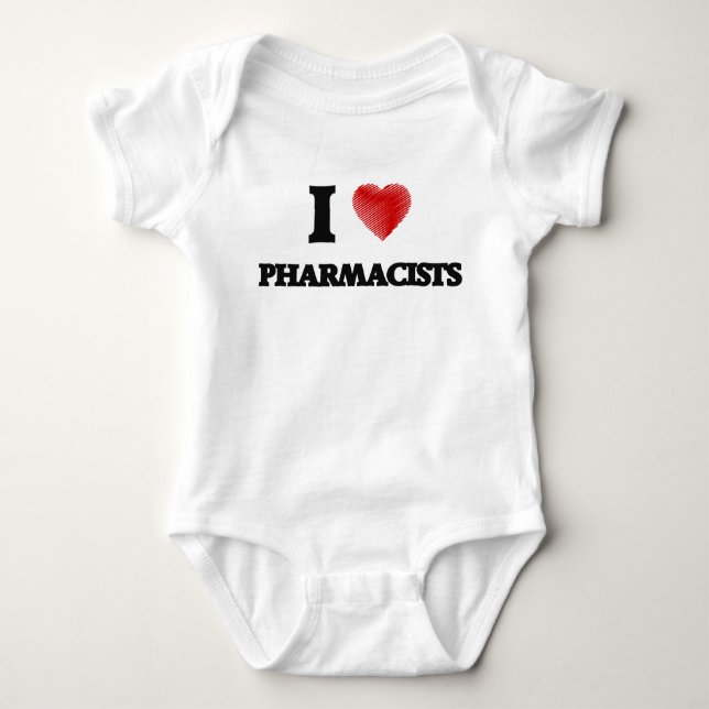 Body Para Bebé Amo a los farmacéuticos (el corazón hecho de (Anverso)