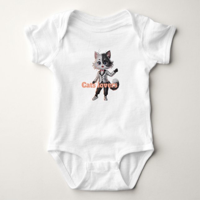 Body Para Bebé Amo a los gatos (Anverso)
