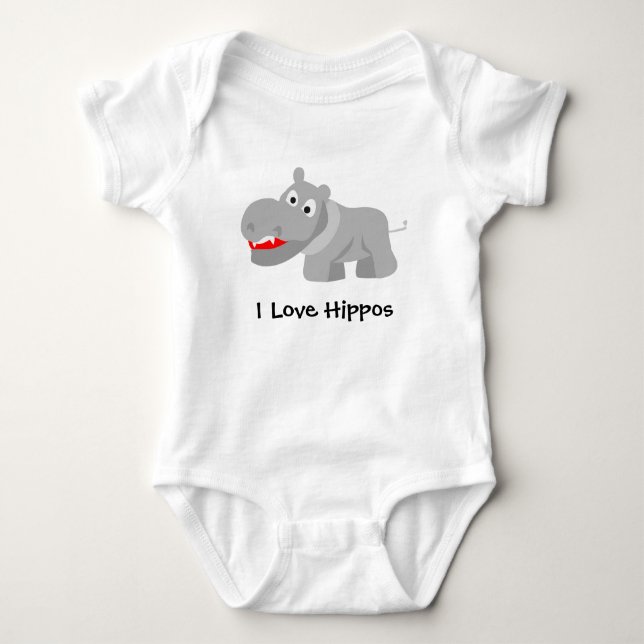 Body Para Bebé Amo a los hipopótamos (Anverso)