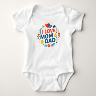 Body Para Bebé Amo a Mamá y Papá (Regalo de Embarazo Recién Nacid