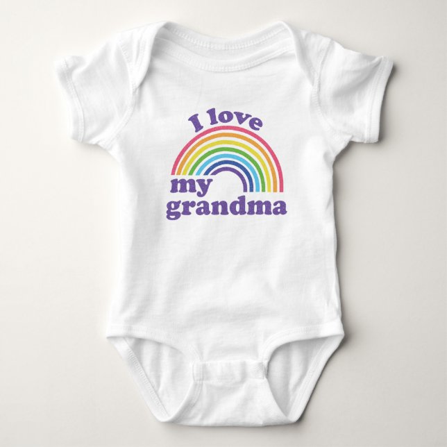 Body Para Bebé Amo a mi abuela - Cute Rainbow (Anverso)