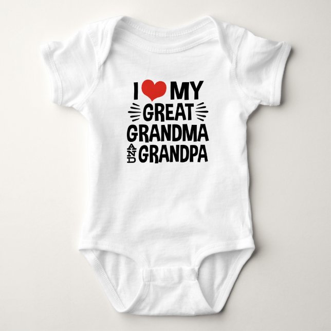 Body Para Bebé Amo a mi abuela y abuelo (Anverso)