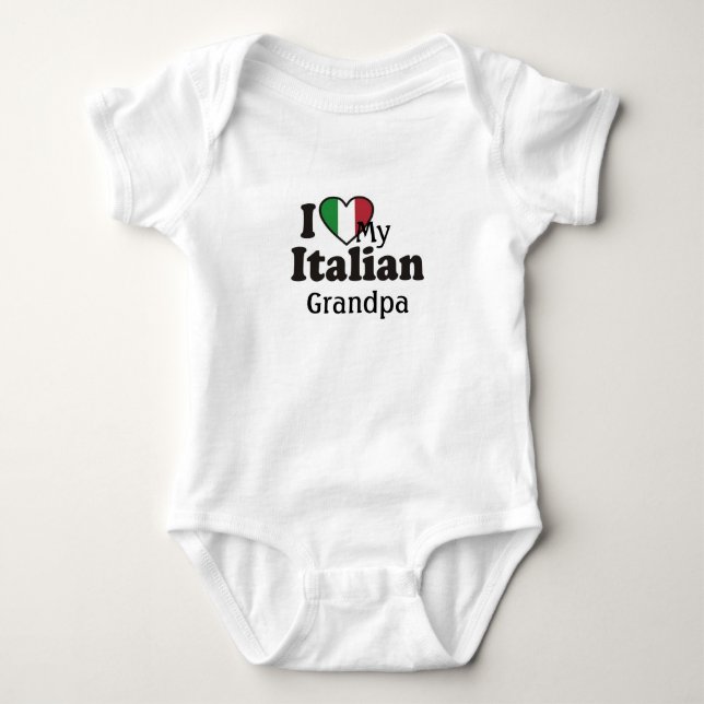 Body Para Bebé Amo a mi abuelo italiano (Anverso)