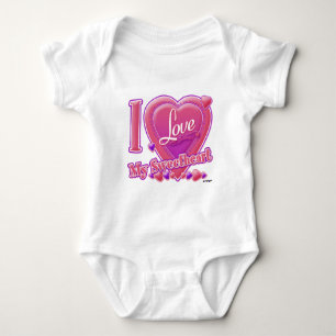 Body Para Bebé Amo a mi amor rosa/púrpura - corazón