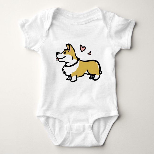 Body Para Bebé Amo a mi bebé del corgi (Anverso)
