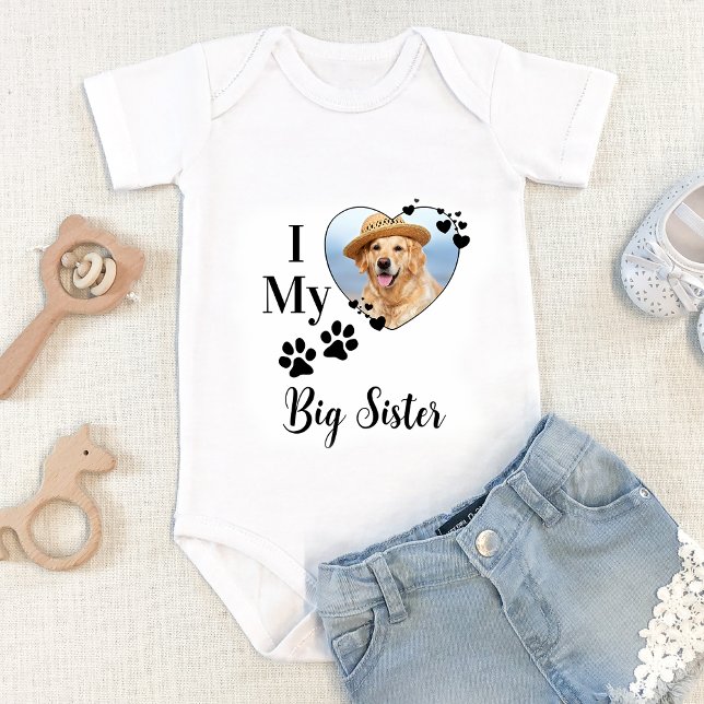 Body Para Bebé Amo a mi hermana mayor Personalizado Mascota de fo (Subido por el creador)