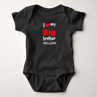 Body Para Bebé Amo a mi hermano mayor con nombre personalizado