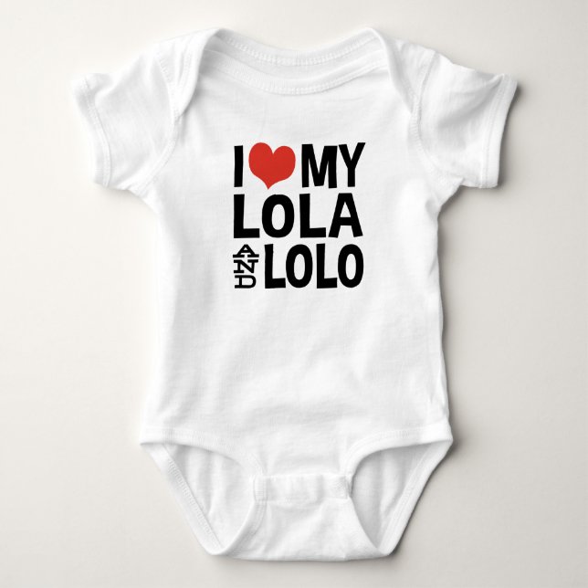 Body Para Bebé Amo a mi Lola y Lolo (Anverso)