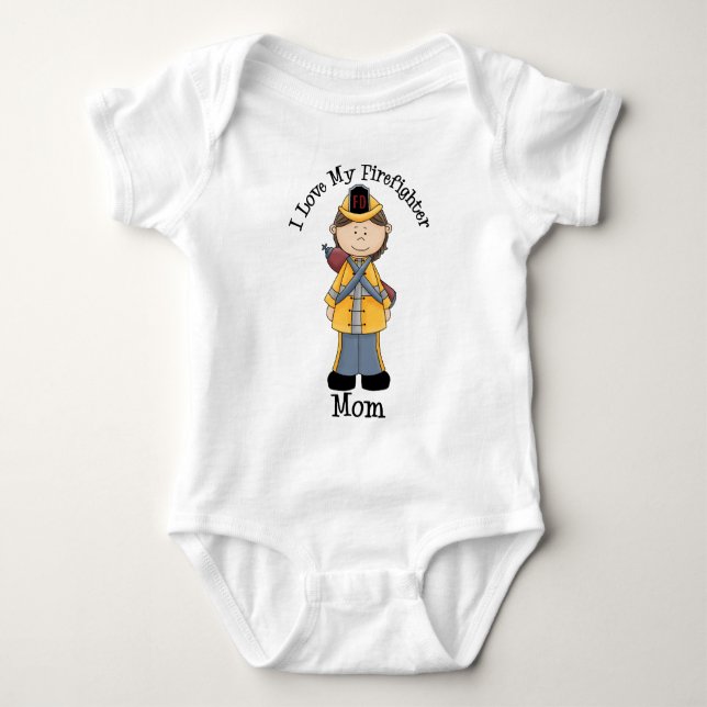 Body Para Bebé Amo A Mi Mamá Bombera (Anverso)