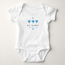 Amo a mi mamá corazón azul personalizado