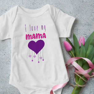 Body Para Bebé Amo a mi Mama Corazones Brillantes Matching Mama M