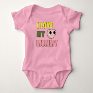 Body Para Bebé Amo a mi mamá Doodle 70s Lindo Amarillo Verde Rosa
