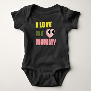 Body Para Bebé Amo a mi mamá Doodle 70s Lindo Amarillo Verde Rosa